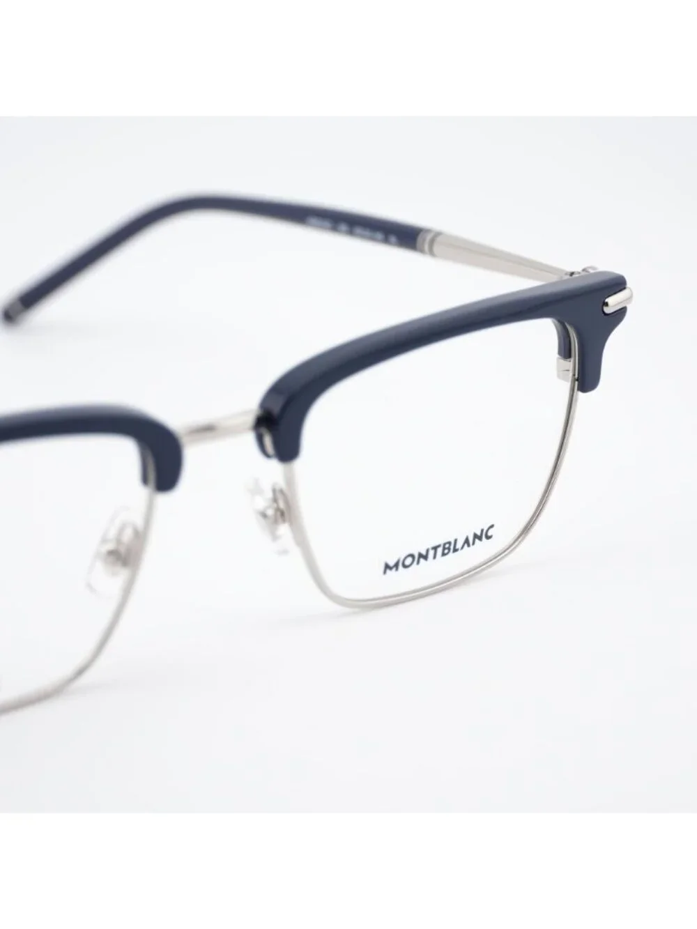 Montblanc MB0243O 002 Unisex Eyeglasses Blue 52mm Browline Frame